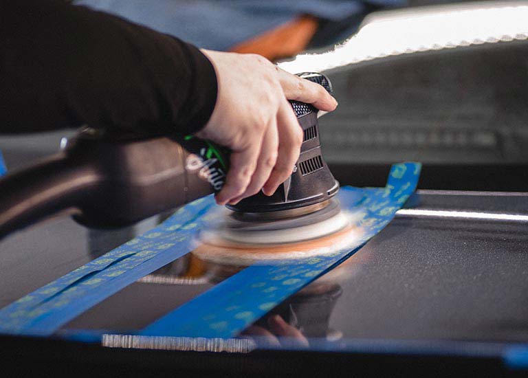 Precision buffing a car
